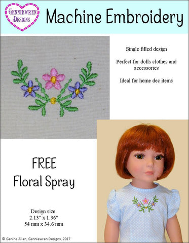 Genniewren Machine Embroidery Design Free Floral Spray Machine Embroidery Design Pixie Faire