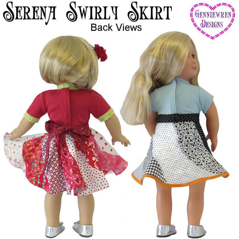 Genniewren 18 Inch Modern Serena Skirt 18" Doll Clothes Pattern Pixie Faire