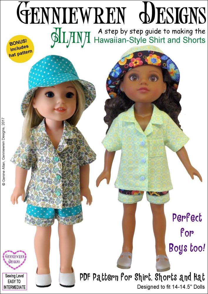 Genniewren WellieWishers Alana 14-14.5" Doll Clothes Pattern Pixie Faire
