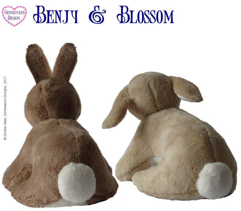 Genniewren 18 Inch Modern Benjy & Blossom Bunny Pets 18" Doll Pet Pattern Pixie Faire