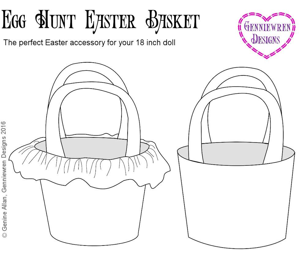 Genniewren 18 Inch Modern Egg Hunt - Easter Basket 18" Doll Accessories Pixie Faire