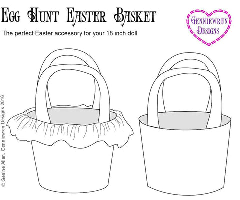 Genniewren 18 Inch Modern Egg Hunt - Easter Basket 18" Doll Accessories Pixie Faire