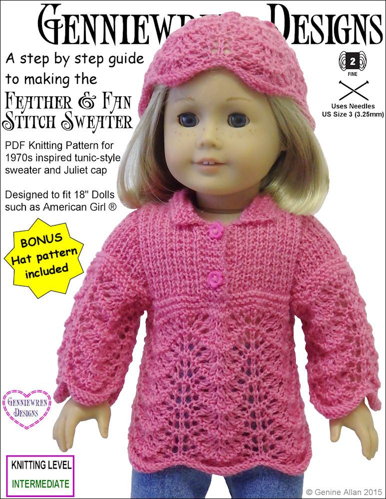 Genniewren Knitting Feather & Fan Stitch Sweater Knitting Pattern Pixie Faire