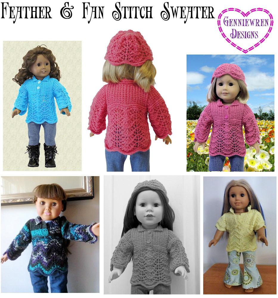 Genniewren Knitting Feather & Fan Stitch Sweater Knitting Pattern Pixie Faire