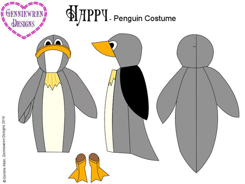 Genniewren 18 Inch Modern Happy Penguin Costume 18" Doll Clothes Pixie Faire
