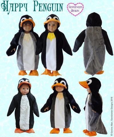 Genniewren 18 Inch Modern Happy Penguin Costume 18" Doll Clothes Pixie Faire