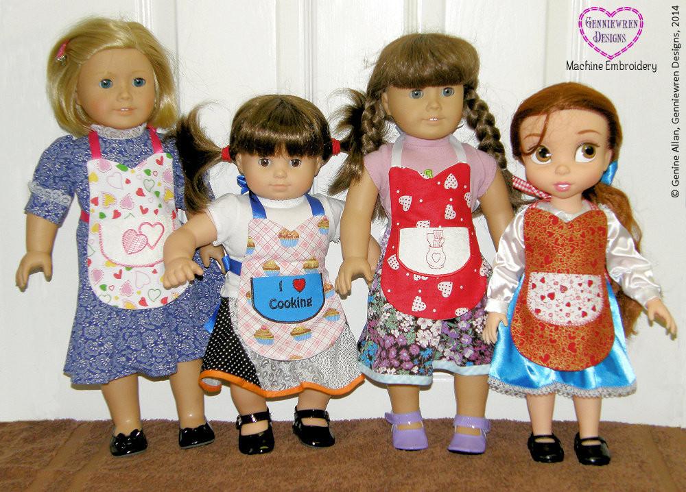 Genniewren Machine Embroidery Design In the Hoop Valentines Doll Apron Machine Embroidery Designs Pixie Faire