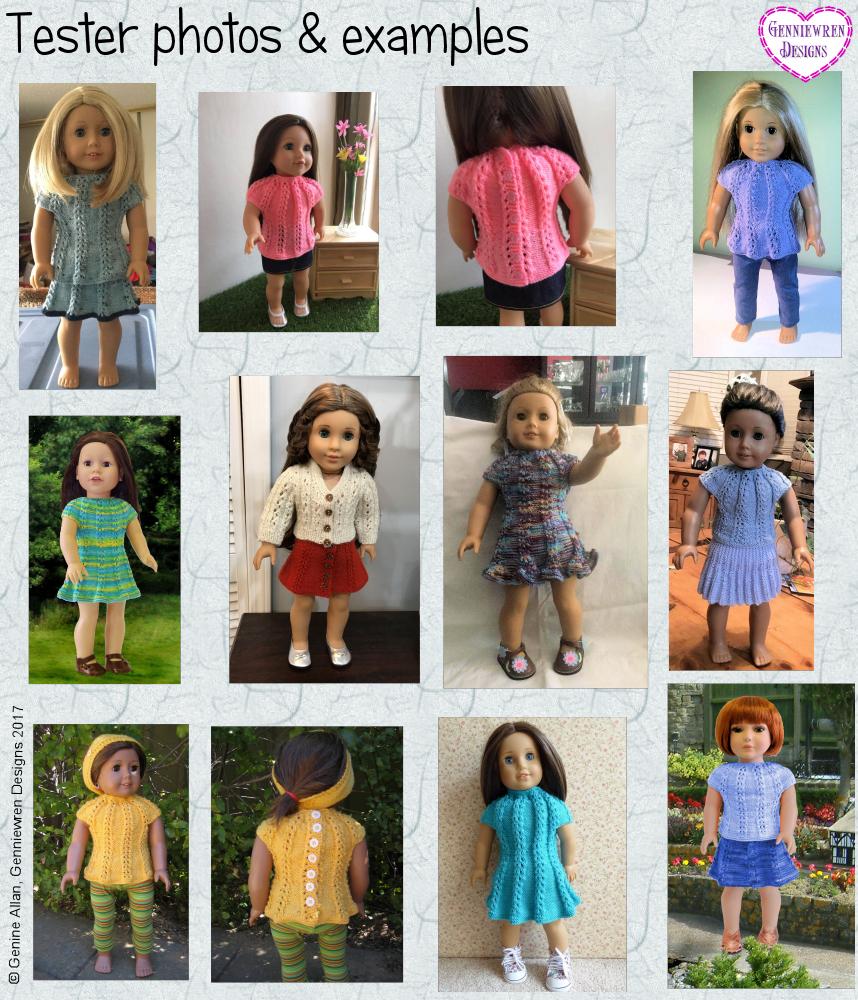 Genniewren Knitting Jazz Dress 18" Doll Knitting Pattern Pixie Faire