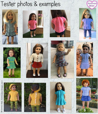 Genniewren Knitting Jazz Dress 18" Doll Knitting Pattern Pixie Faire