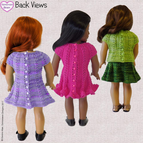 Genniewren Knitting Jazz Dress 18" Doll Knitting Pattern Pixie Faire