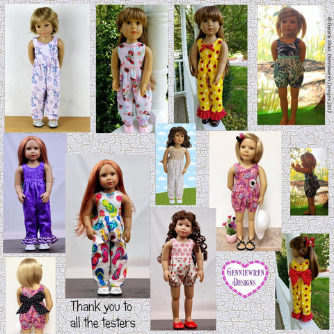 Genniewren Kidz n Cats Rosie Romper Pattern for Kidz N Cats Dolls Pixie Faire