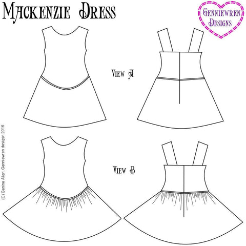 Genniewren Kidz n Cats Mackenzie Dress Pattern for Kidz N Cats Dolls Pixie Faire