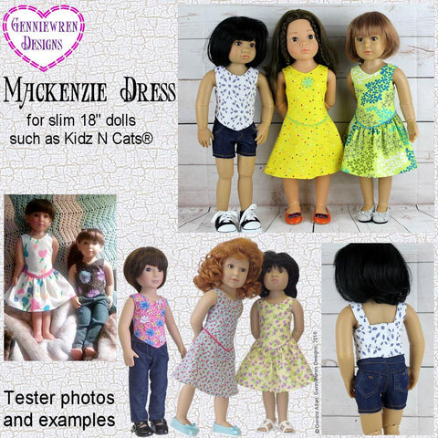 Genniewren Kidz n Cats Mackenzie Dress Pattern for Kidz N Cats Dolls Pixie Faire