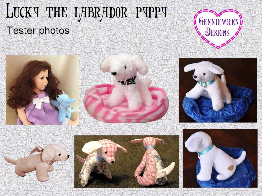 Genniewren 18 Inch Modern Lucky Labrador Puppy 18" Doll Pet Pattern Pixie Faire