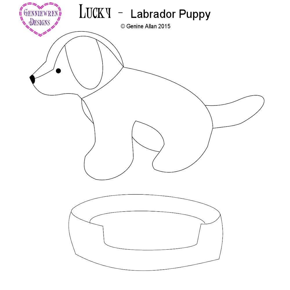 Genniewren 18 Inch Modern Lucky Labrador Puppy 18" Doll Pet Pattern Pixie Faire