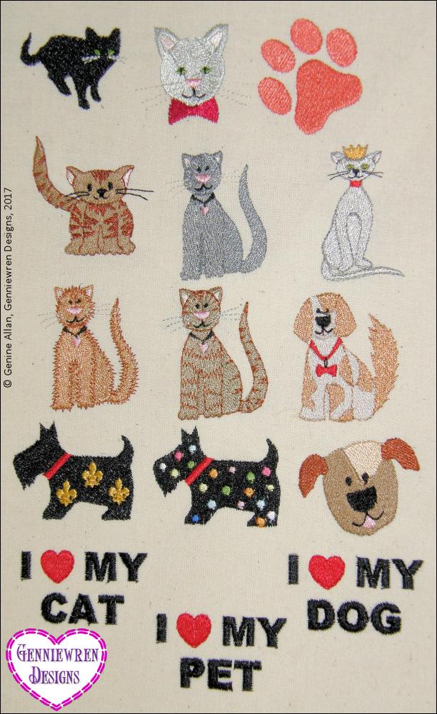 Genniewren Machine Embroidery Design I Luv My Pets Machine Embroidery Design Set Pixie Faire