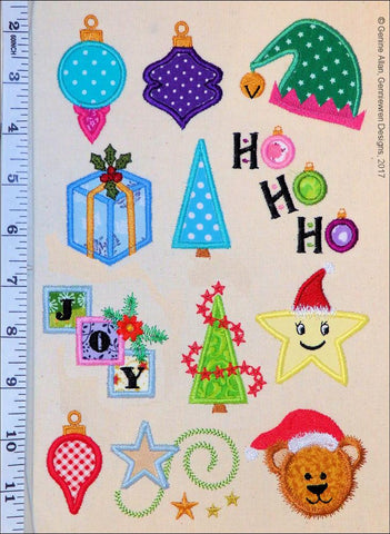 Genniewren Machine Embroidery Design Mini Applique Christmas Design Set 3 Machine Embroidery Designs Pixie Faire