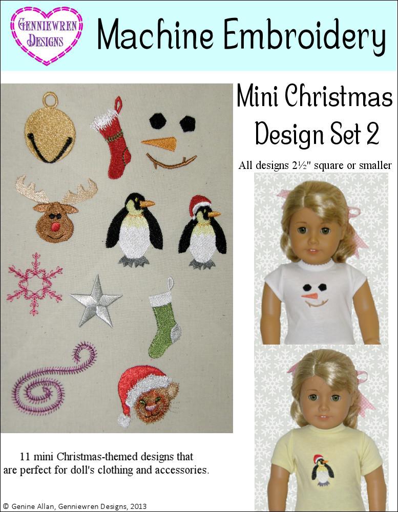 Genniewren Machine Embroidery Design Mini Christmas Design Set 2 Machine Embroidery Designs Pixie Faire