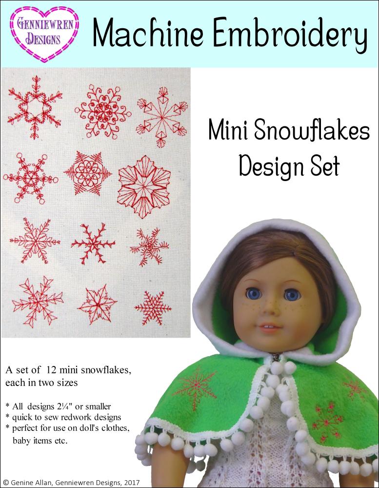 Genniewren Designs Mini Snowflakes Design Set 1 Machine Embroidery