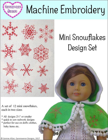 Genniewren Machine Embroidery Design Mini Snowflakes Design Set 1 Machine Embroidery Designs Pixie Faire
