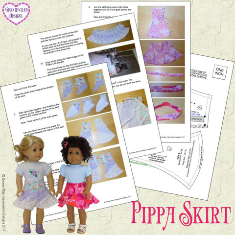 Genniewren 18 Inch Modern Pippa Skirt 18" Doll Clothes Pixie Faire