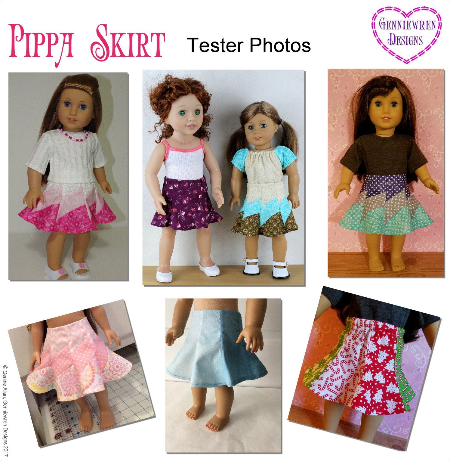 Genniewren 18 Inch Modern Pippa Skirt 18" Doll Clothes Pixie Faire