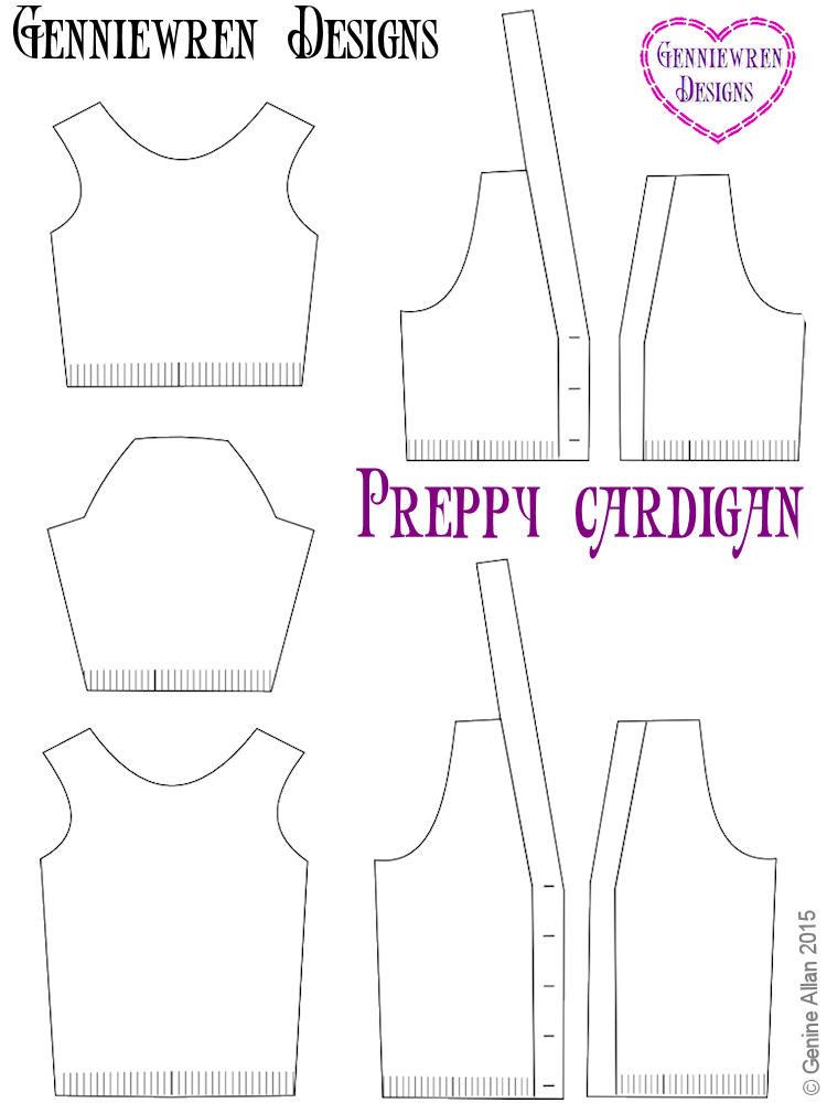 Genniewren Knitting Preppy Cardigan Knitting Pattern Pixie Faire