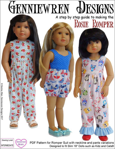 Genniewren Kidz n Cats Rosie Romper Pattern for Kidz N Cats Dolls Pixie Faire