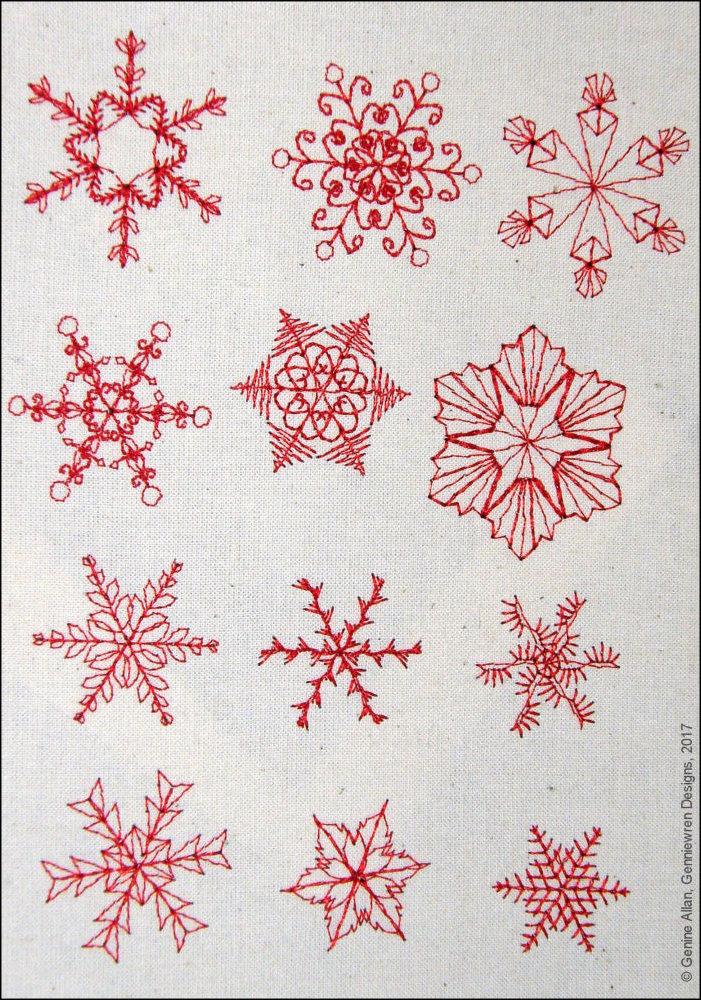Genniewren Machine Embroidery Design Mini Snowflakes Design Set 1 Machine Embroidery Designs Pixie Faire
