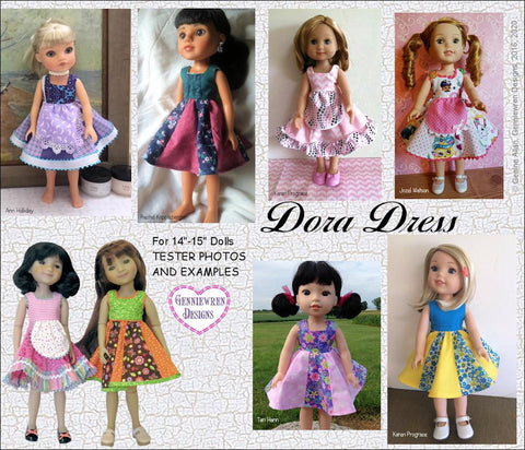 Genniewren WellieWishers Dora Dress 14-15" Doll Clothes Pattern Pixie Faire