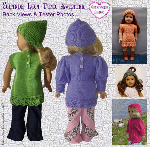 Genniewren Knitting Yolande Lacy Tunic & Hat Knitting Pattern Pixie Faire