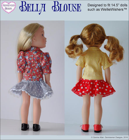 Genniewren WellieWishers Bella Blouse 14.5" Doll Clothes Pattern Pixie Faire