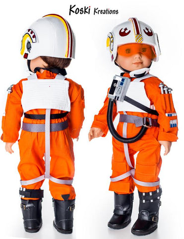 Koski Kreations 18 Inch Modern Galactic Pilot 18" Doll Clothes Pattern Pixie Faire