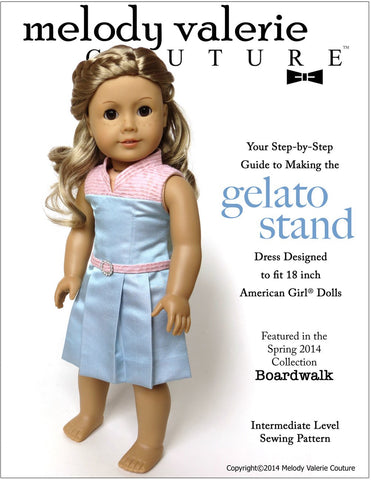 Melody Valerie Couture 18 Inch Modern Gelato Stand Dress 18" Doll Clothes Pixie Faire
