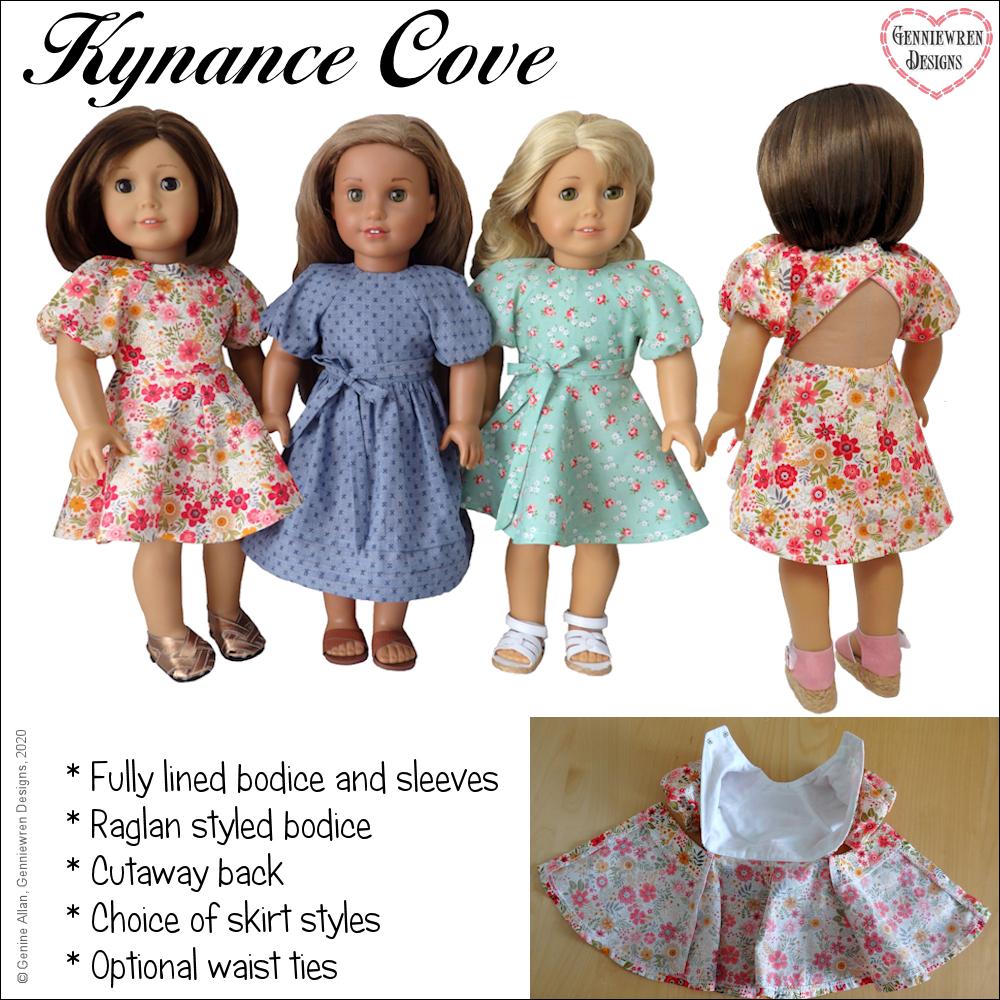 Genniewren 18 Inch Modern Kynance Cove Dress 18" Doll Clothes Pixie Faire