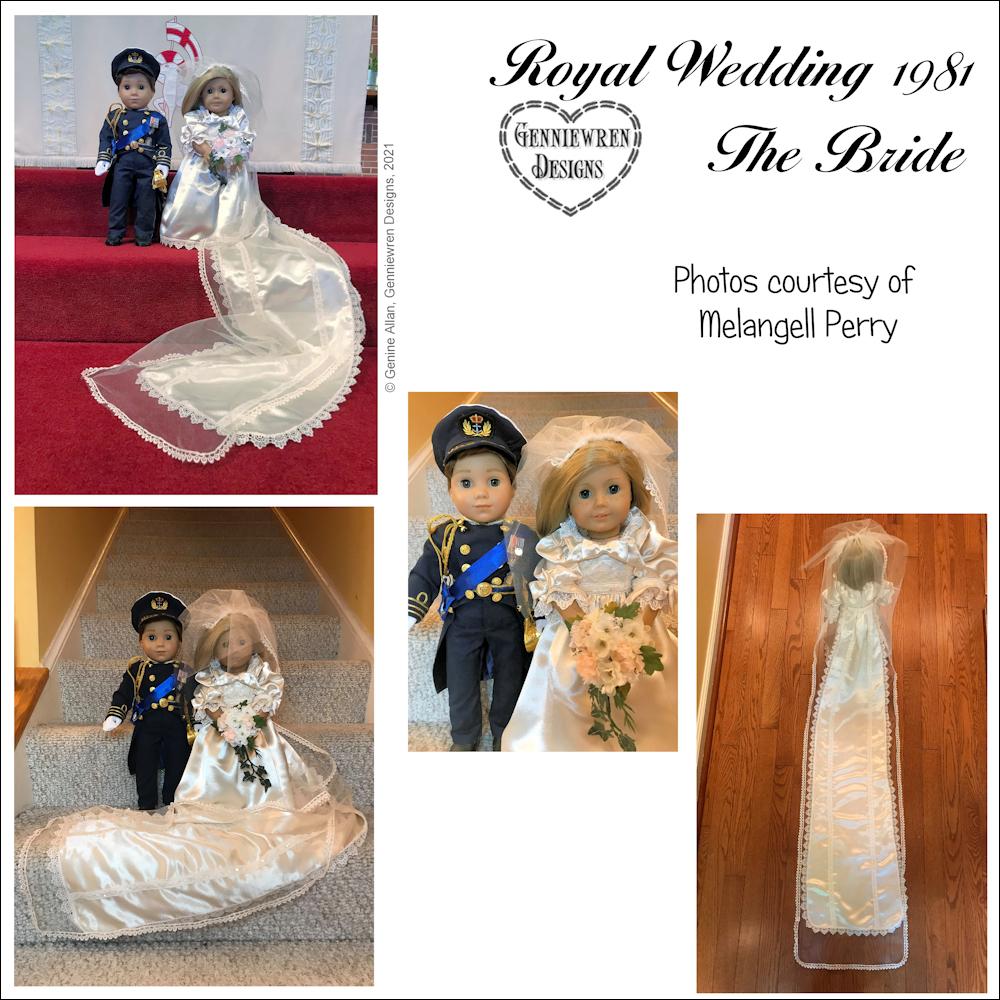 Genniewren 18 Inch Historical Royal Wedding 1981 The Bride 18 inch Doll Clothes Pattern Pixie Faire
