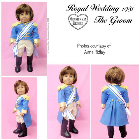 Genniewren 18 Inch Historical Royal Wedding 1981 The Groom 18 inch Doll Clothes Pattern Pixie Faire