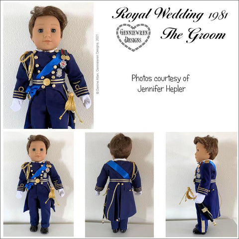 Genniewren 18 Inch Historical Royal Wedding 1981 The Groom 18 inch Doll Clothes Pattern Pixie Faire