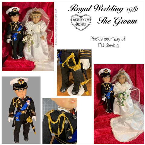 Genniewren 18 Inch Historical Royal Wedding 1981 The Groom 18 inch Doll Clothes Pattern Pixie Faire