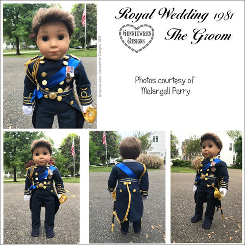 Genniewren 18 Inch Historical Royal Wedding 1981 The Groom 18 inch Doll Clothes Pattern Pixie Faire