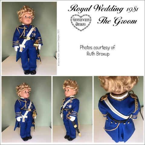 Genniewren 18 Inch Historical Royal Wedding 1981 The Groom 18 inch Doll Clothes Pattern Pixie Faire