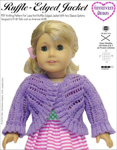 Genniewren Knitting Ruffle Edged Jacket Knitting Pattern Pixie Faire