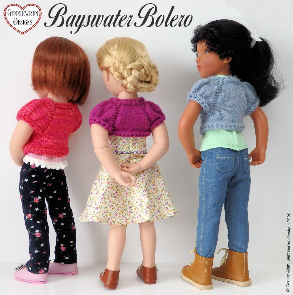 Genniewren Designs Bayswater Bolero Doll Clothes Knitting Pattern 16 inch A Girl For All Time® Dolls genniewren-designs-bayswater-bolero-doll-clothes-knitting-pattern-16-inch-a-girl-for-all-time-dolls
