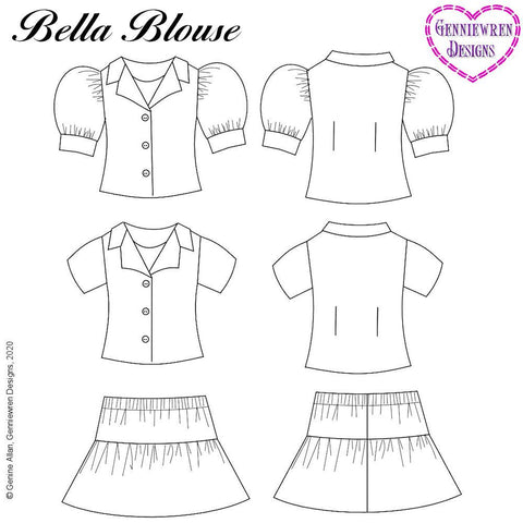 Genniewren Ruby Red Fashion Friends Bella Blouse Doll Clothes Pattern for Ruby Red Fashion Friends Pixie Faire