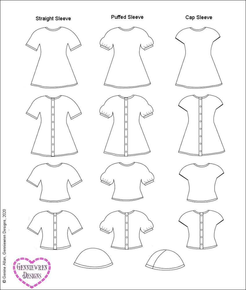 Genniewren Knitting Cables and Lace Dress 18" Doll Knitting Pattern Pixie Faire