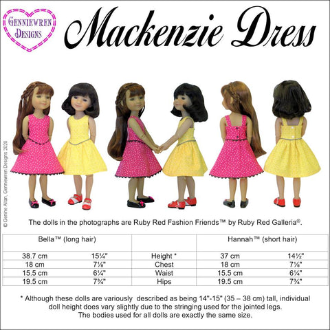 Genniewren Ruby Red Fashion Friends Mackenzie Dress Doll Clothes Pattern for Ruby Red Fashion Friends Pixie Faire