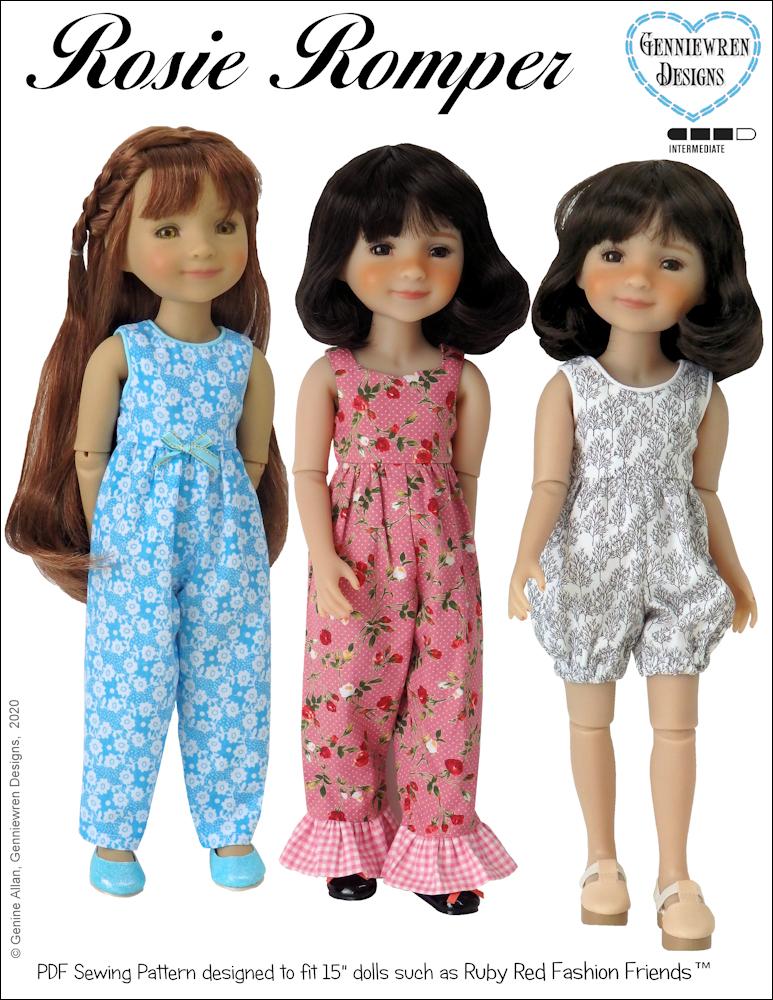 Genniewren Ruby Red Fashion Friends Rosie Romper Doll Clothes Pattern for Ruby Red Fashion Friends™ Pixie Faire