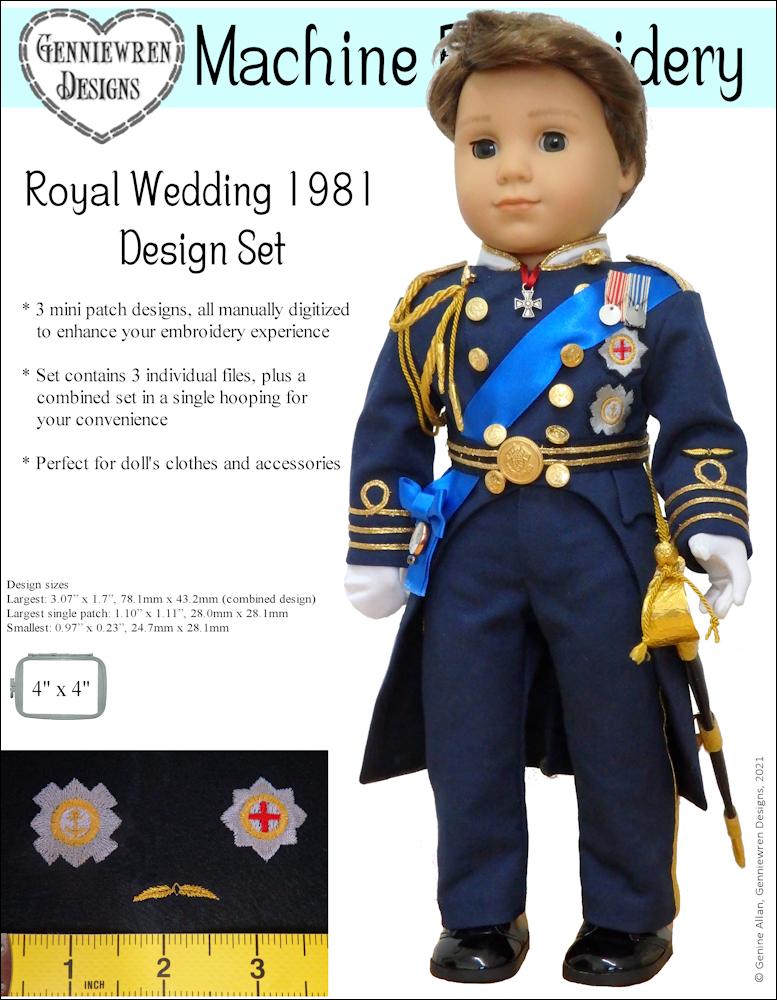 Genniewren Machine Embroidery Design Royal Wedding 1981 Design Set - Machine Embroidery Pixie Faire