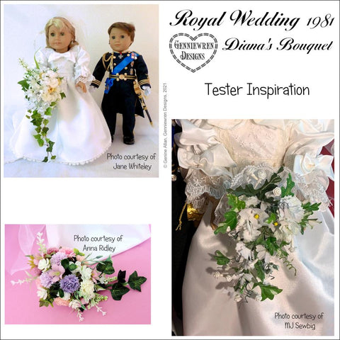 Genniewren 18 Inch Historical Royal Wedding 1981 Diana's Bouquet 18 inch Doll Accessories Pixie Faire