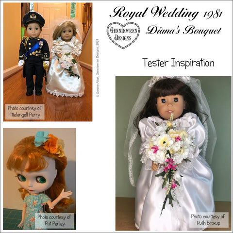 Genniewren 18 Inch Historical Royal Wedding 1981 Diana's Bouquet 18 inch Doll Accessories Pixie Faire